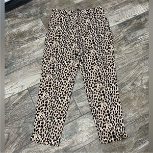 Banana Republic Hayden Pant trouser size 8 animal print elastic waist
